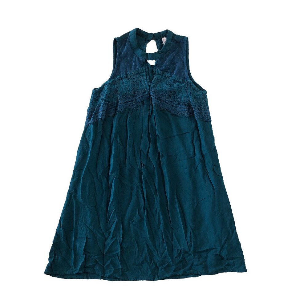Xhilaration Womens Size M Teal Emerald Green Sleeveless Lace Long Top
